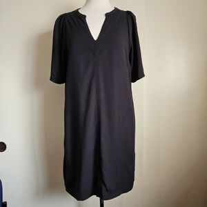 Splendid Lauren Black Shift Mini-Dress Short Sleeve Pull-On Poquets Size Medium